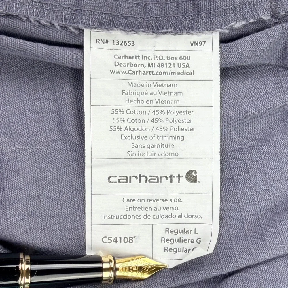 Carhartt Cargo Scrub Pants Men Large Regular Gray Cotton Blend Ripstop C54108
